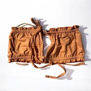 Free People x Toast Swim Ruffle Bikini Top (multi-versatile) in Sandstone